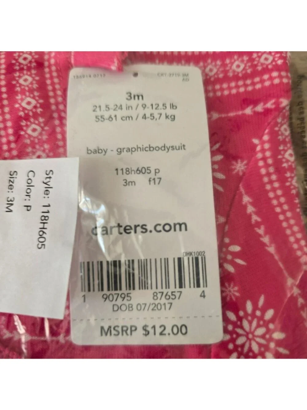 Baby Girls Top Pink Long Sleeve Bodysuit 3 Months Snowflake Cute LH2006
